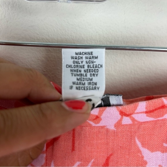 Ann Taylor LOFT cropped linen floral pants in pink size: 4 - Picture 6 of 12